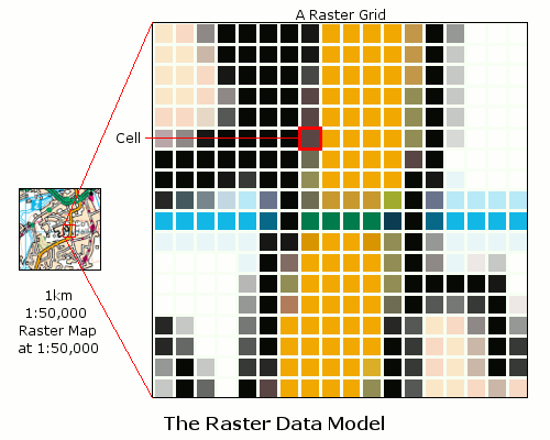raster data model and vector data model
